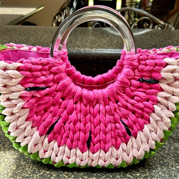 Kate Spade Pink and Green Woven Clutch - Picture 3 of 7
